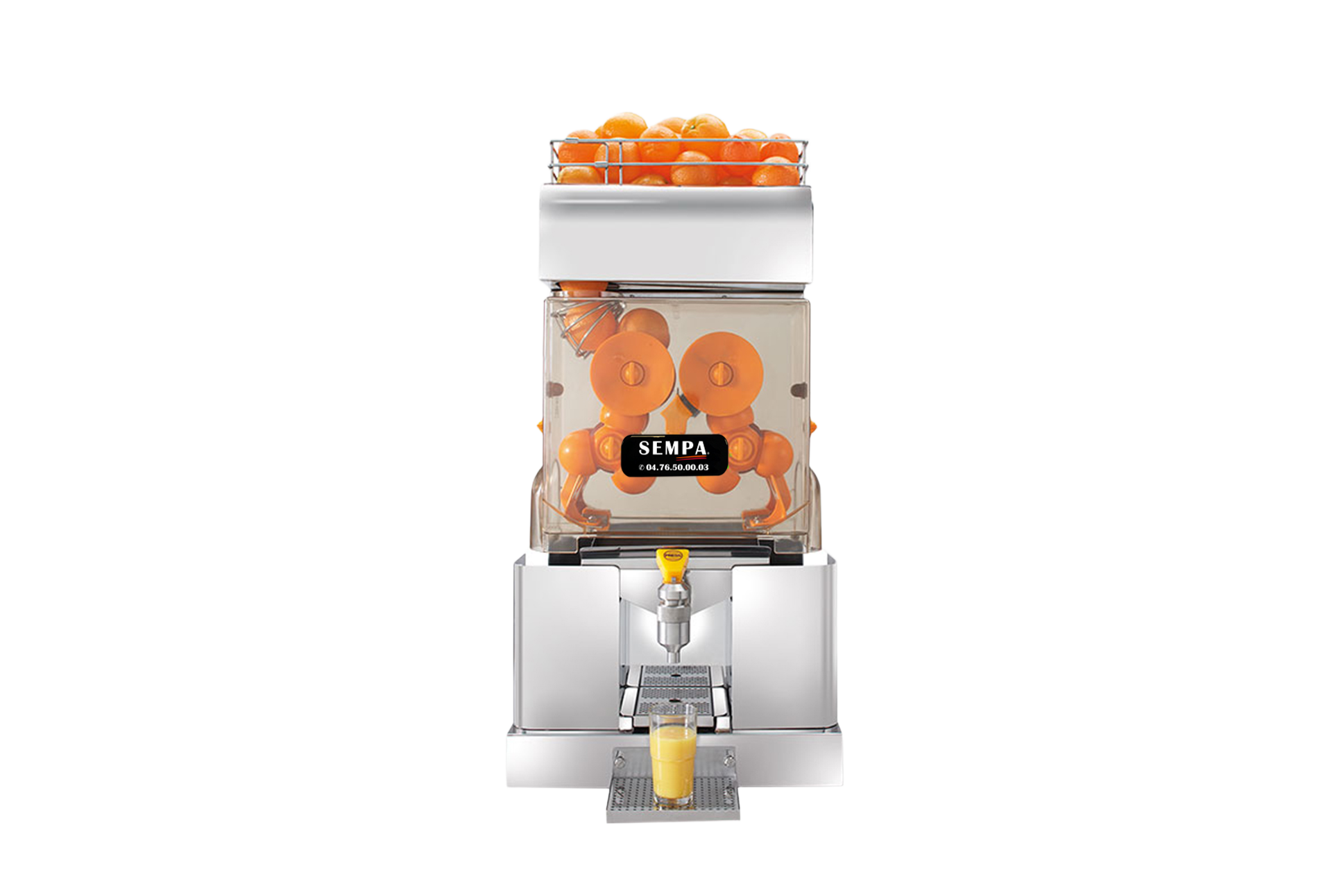 Presse-agrumes professionnel SEMPA OL 201 ASF avec panier de fruits et robinet libre-service
