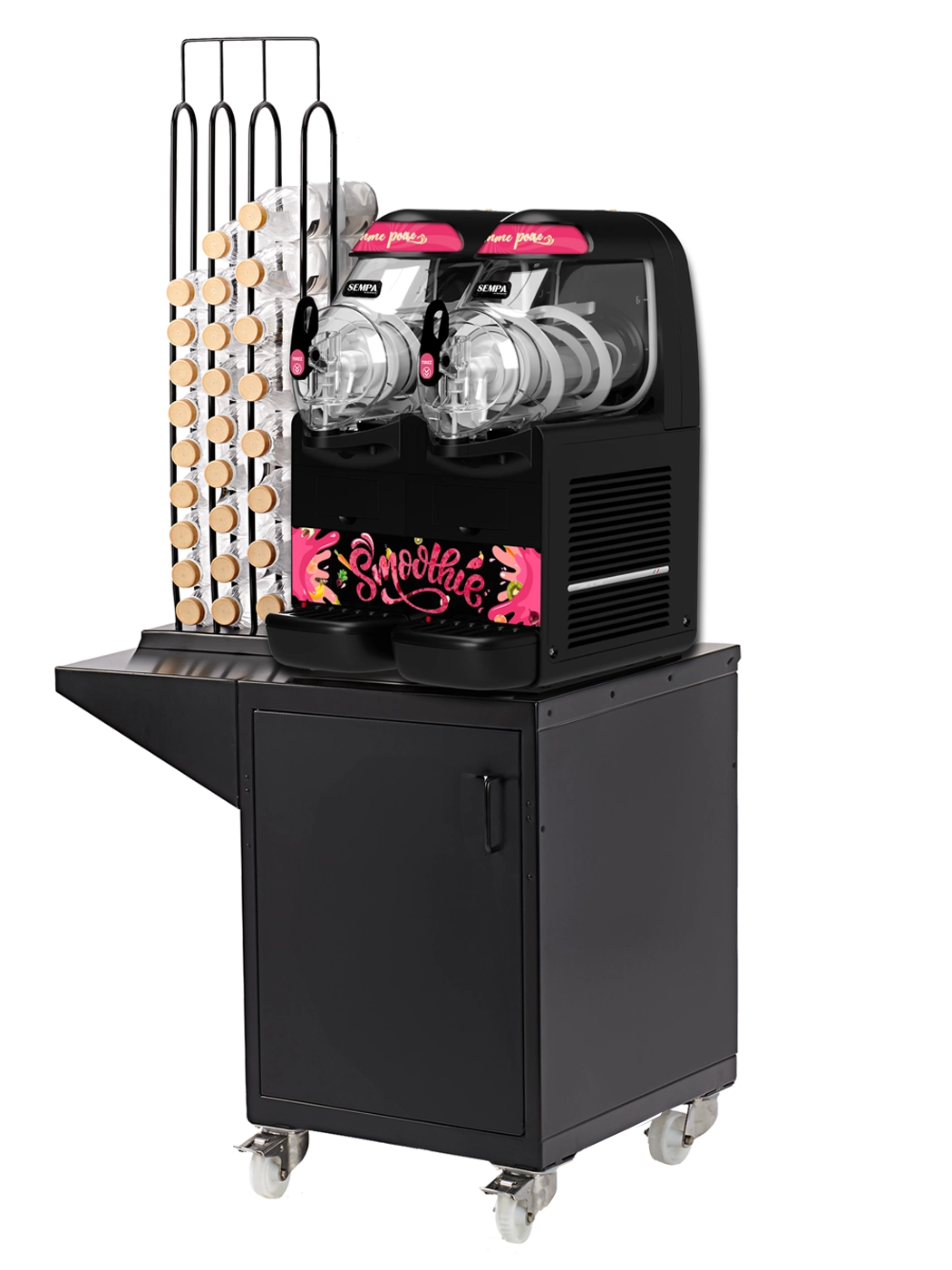 SML 126 avec meuble mobile et distributeur de bouteilles